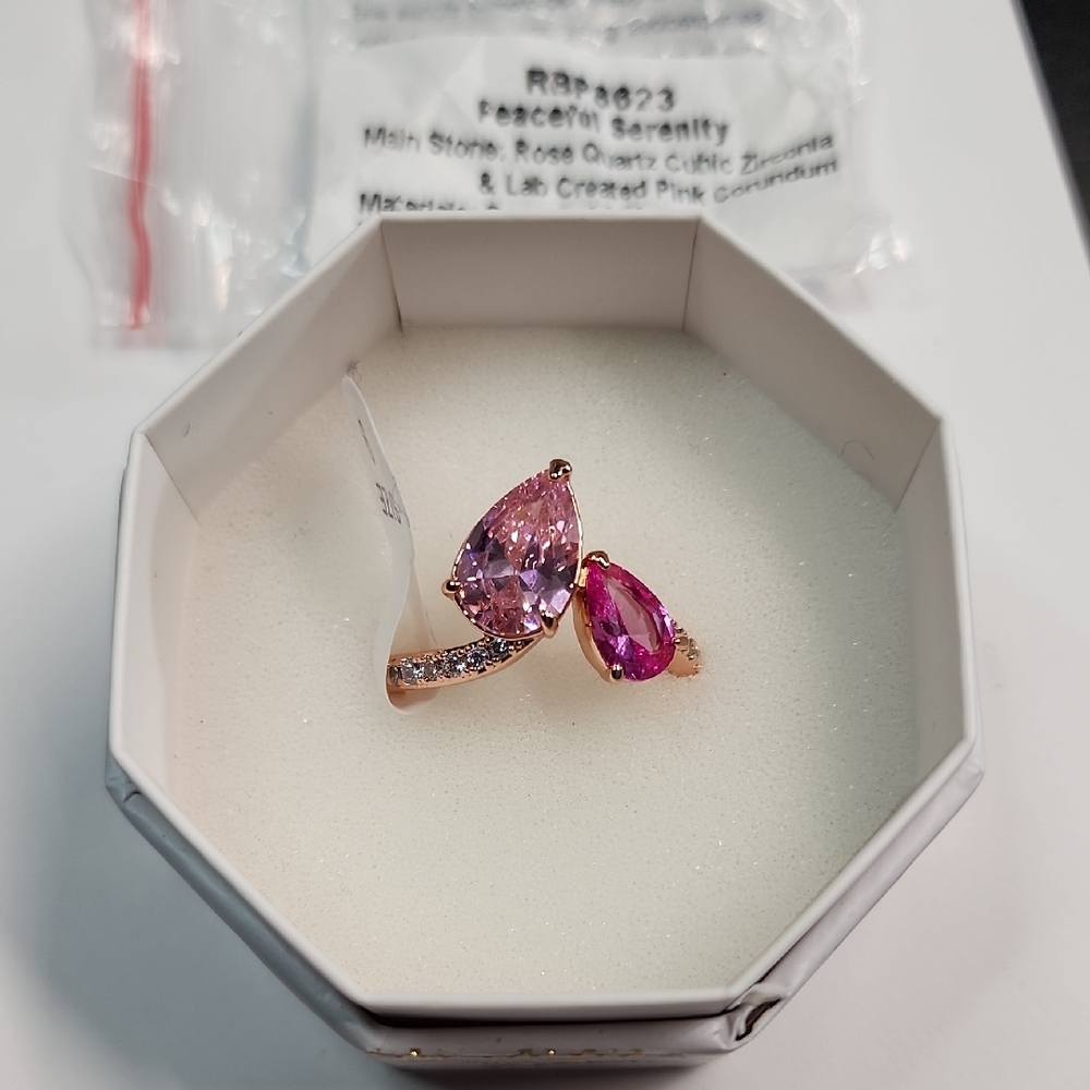 Bomb Party Ring Elegant Pink Gemstone Ring Size 9